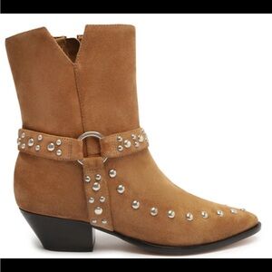 Schultz Rhiannon Suede Light Brown Ankle Boots, New with Tag & in Box, Size 9